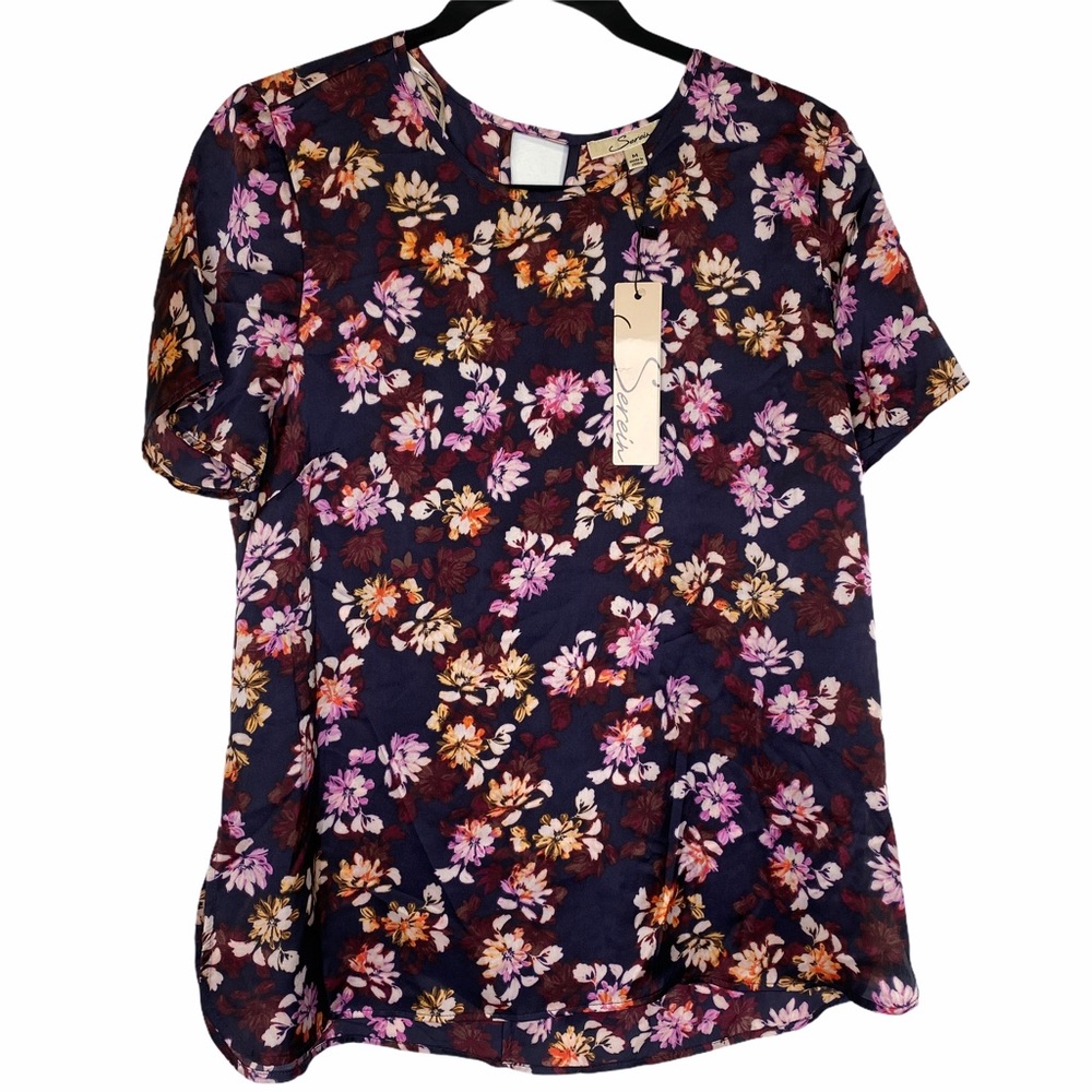 Serein Stitch Fix Short Sleeve Floral Blouse New